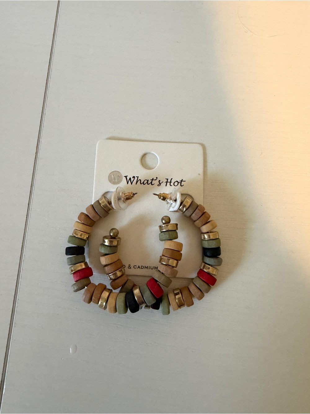 Multi-Color Beaded Hoop Earrings